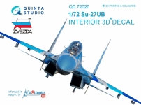Quinta Studio 1/72 Su-27UB 3D Interior decal #72020 (Zvezda)